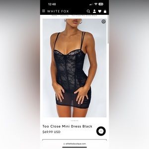 White Fox Too Close Mini Dress - Black